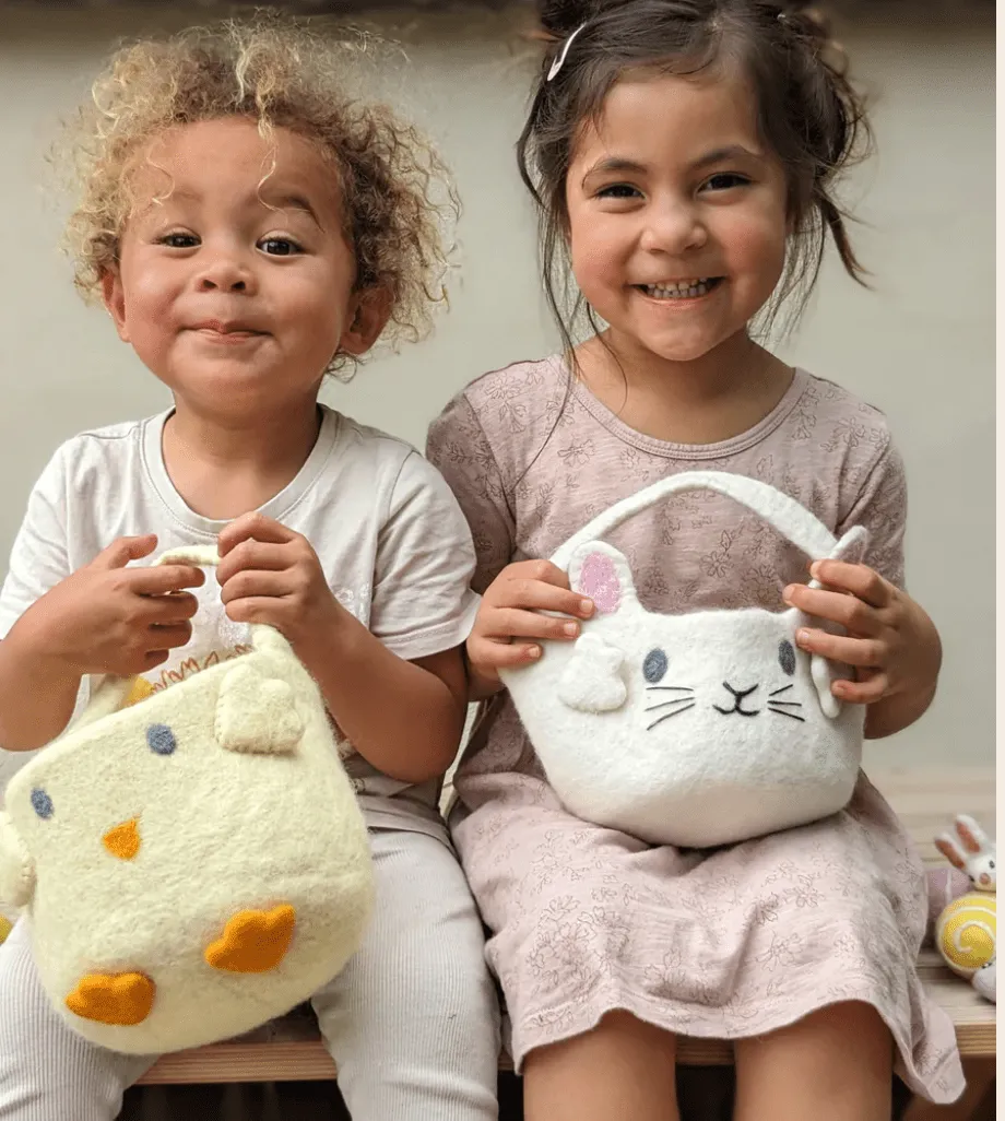 Felt Easter Egg Hunt Basket Chick