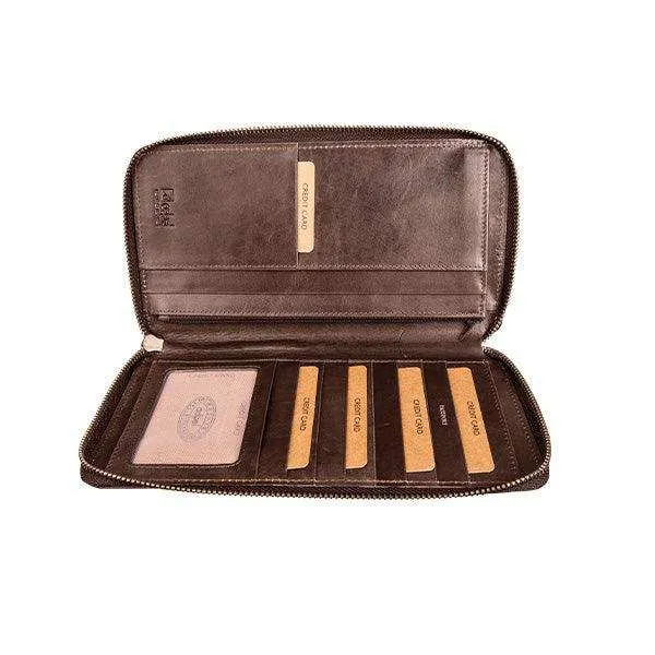 Genuine Leather Dakota Travel Wallet | Zipped Closure | Passport Holder