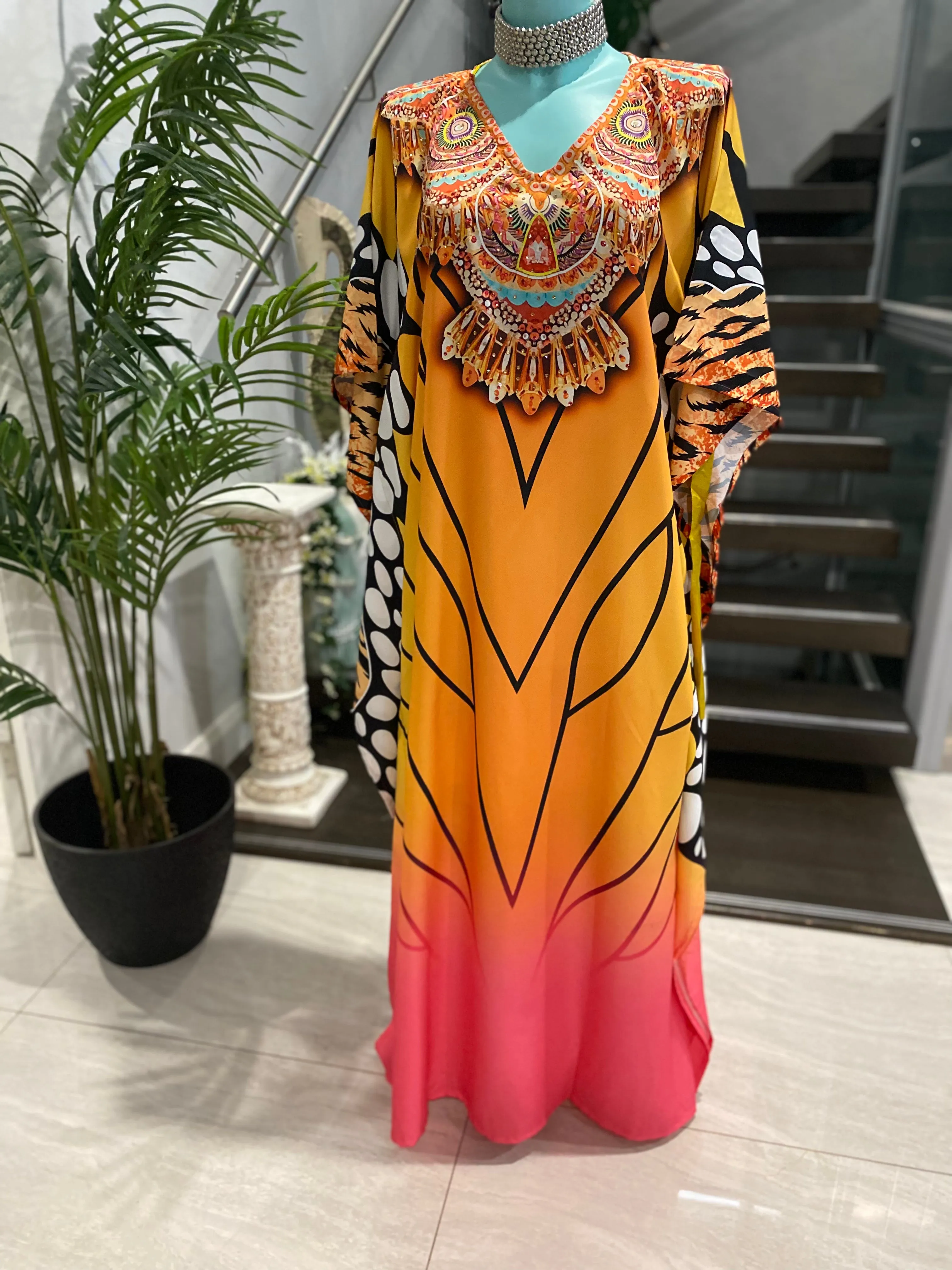 Glamorous Mia Embellished Kaftan Dress – Limited Stock!