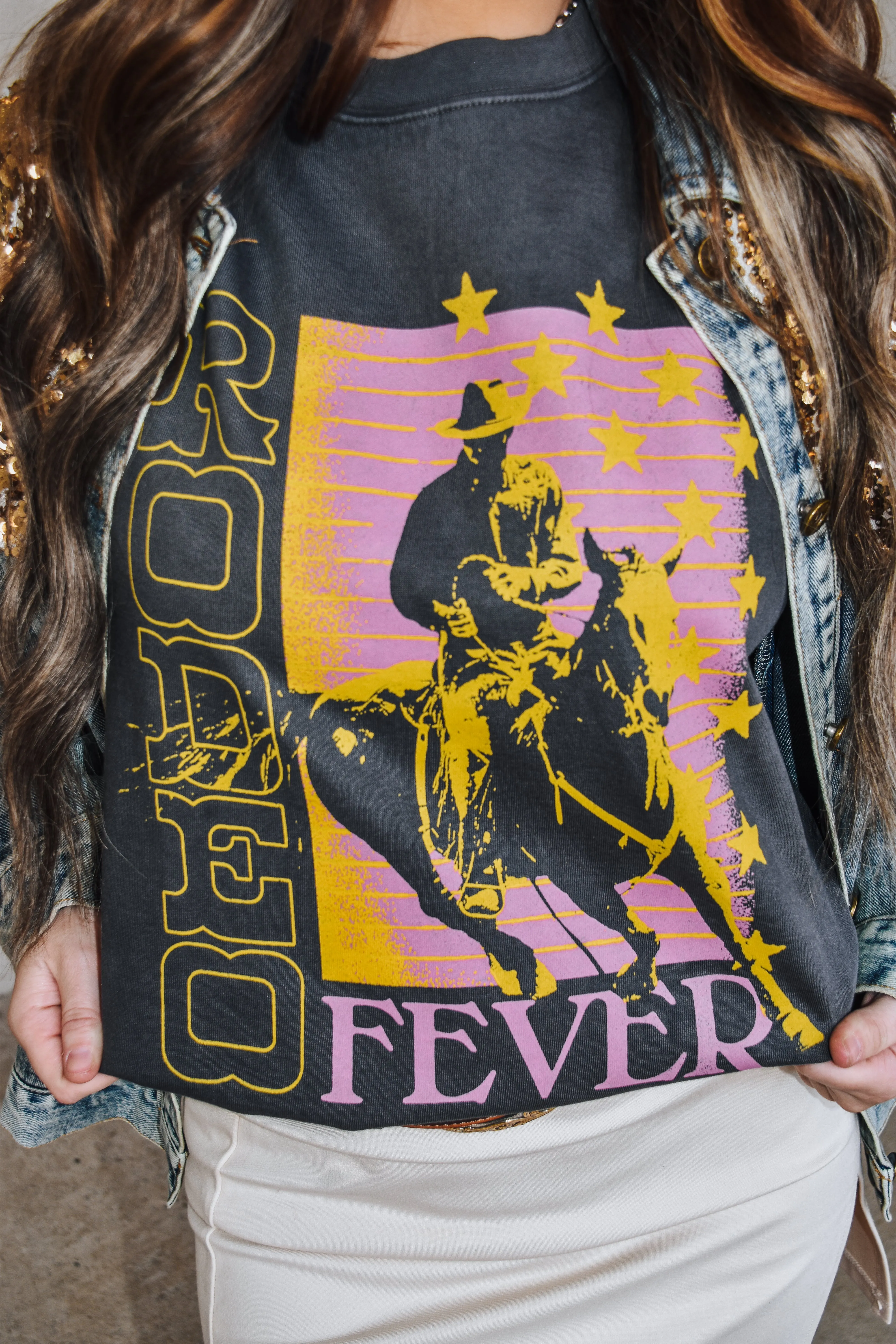 Glamorous Rodeo Black & Pink Sweatshirt