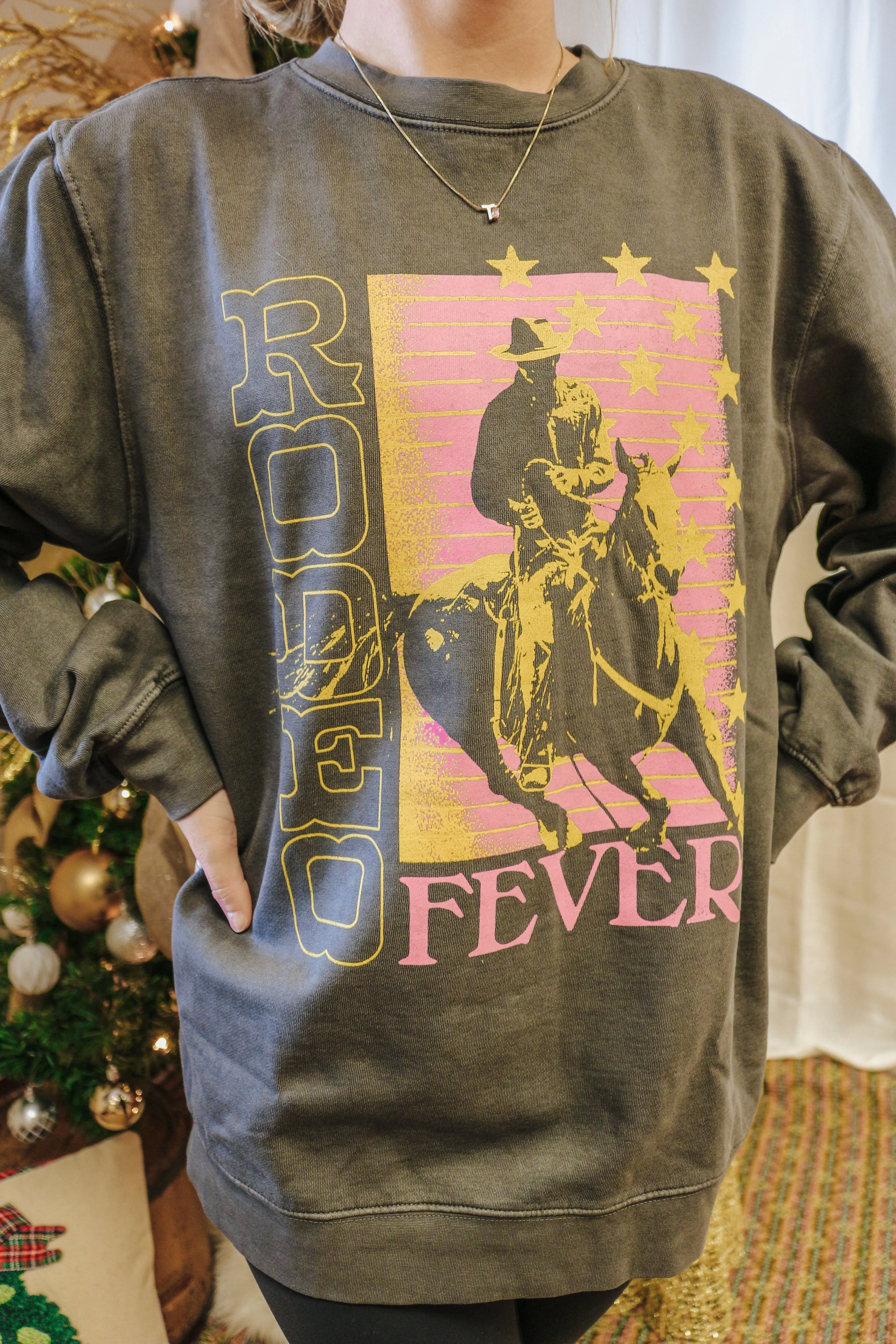 Glamorous Rodeo Black & Pink Sweatshirt