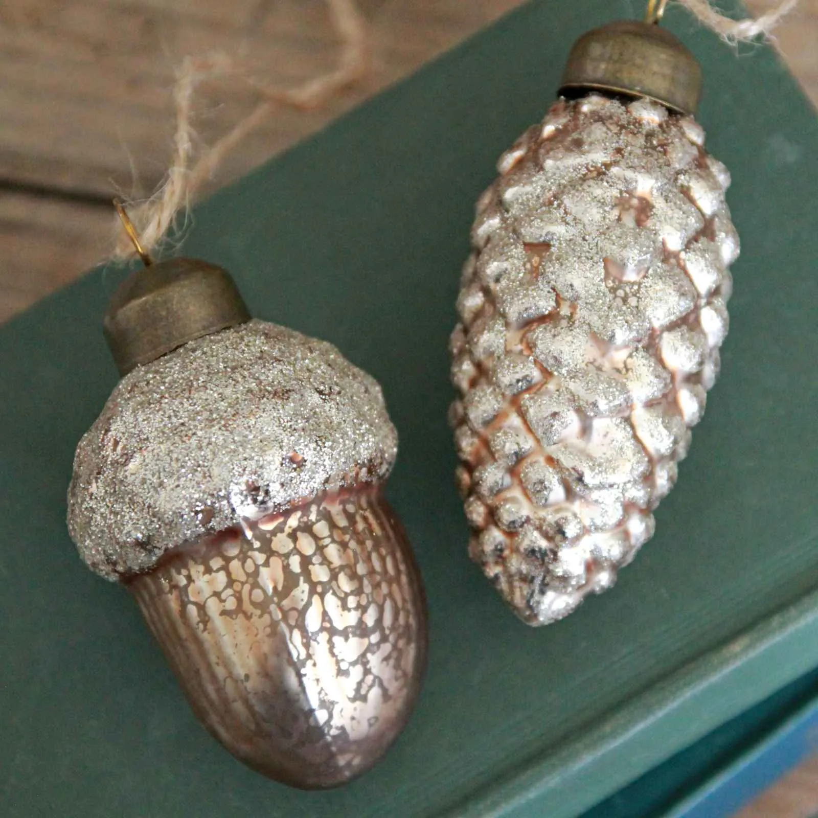 Glass Bronze Acorn Decoration
