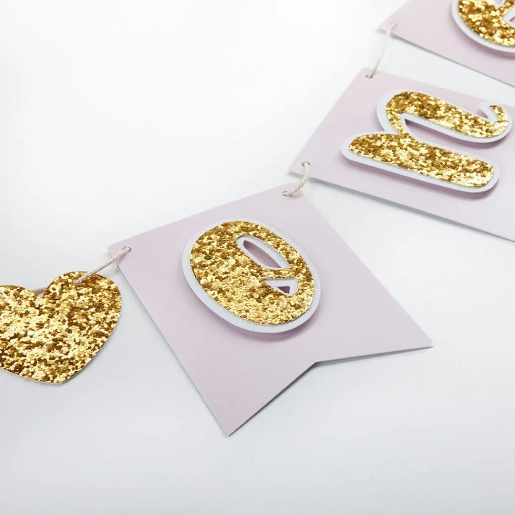 Gold Glitter 1st Birthday Decoration Kit