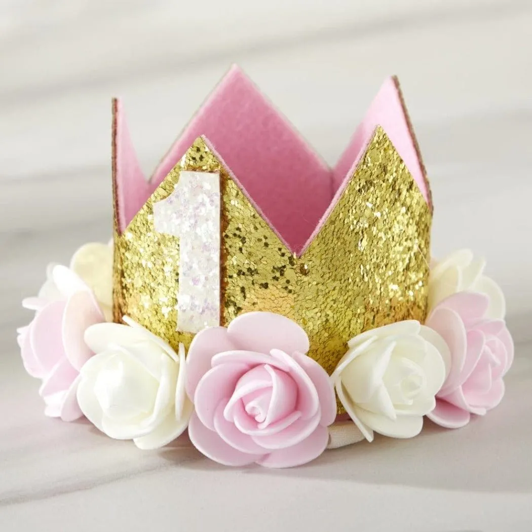 Gold Glitter 1st Birthday Decoration Kit