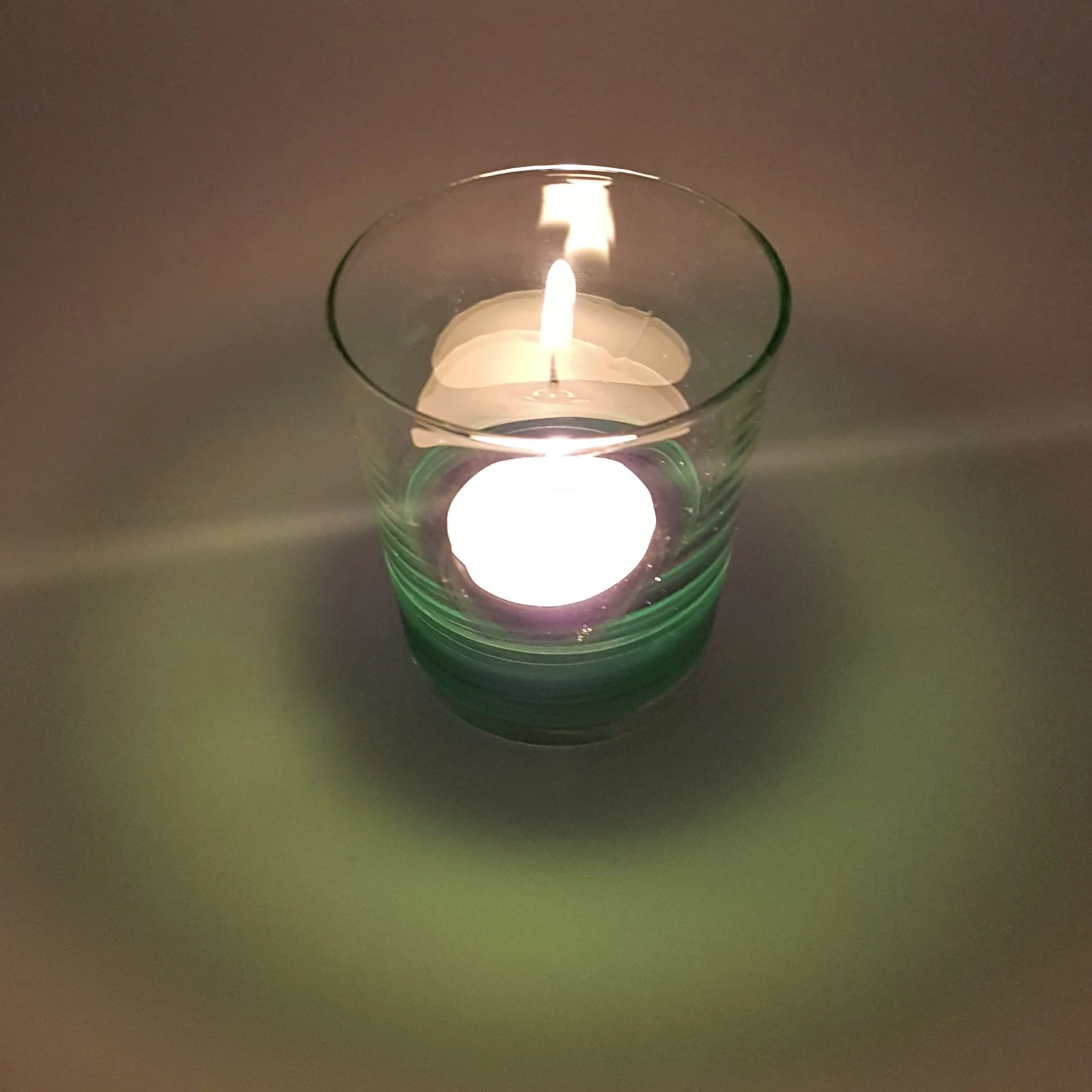 Half-Coloured Glass Votive / Tealight Holder - Four Colour Options