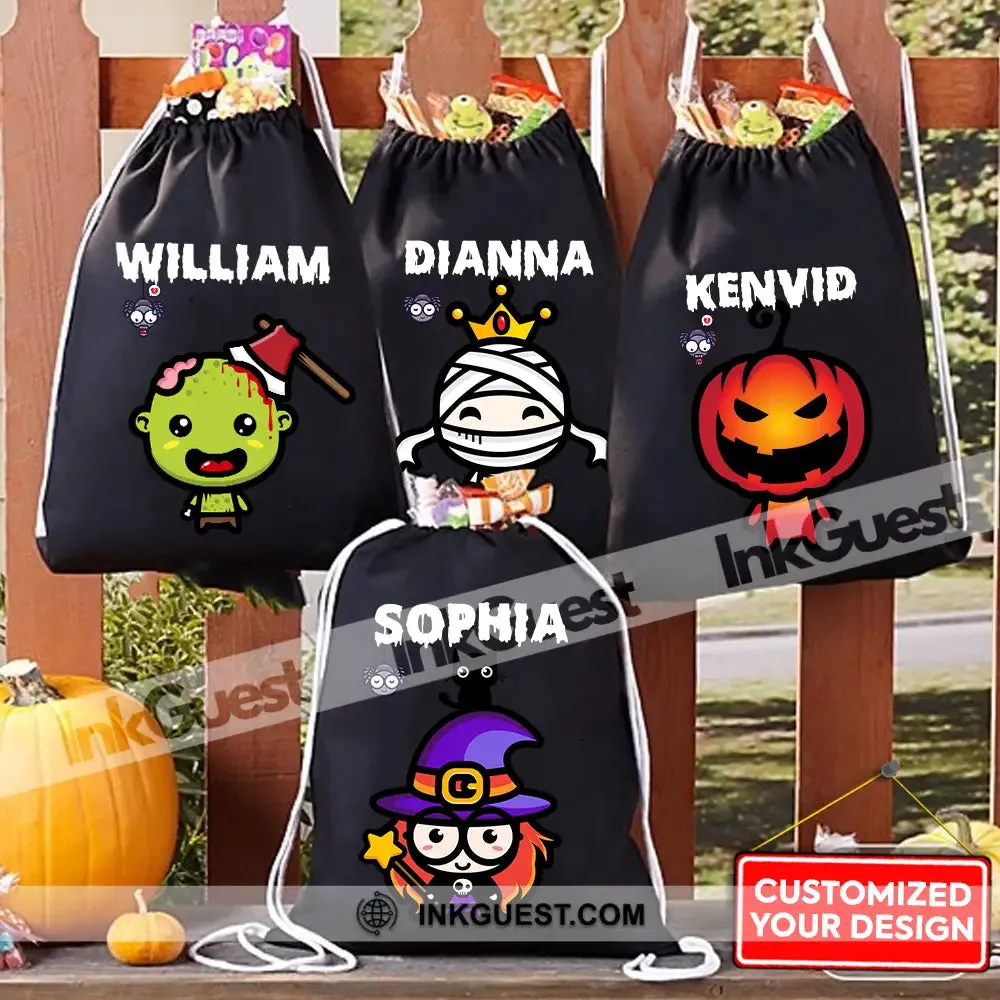 Halloween Characters - Halloween Season - Personalized String Bag, Halloween Gift