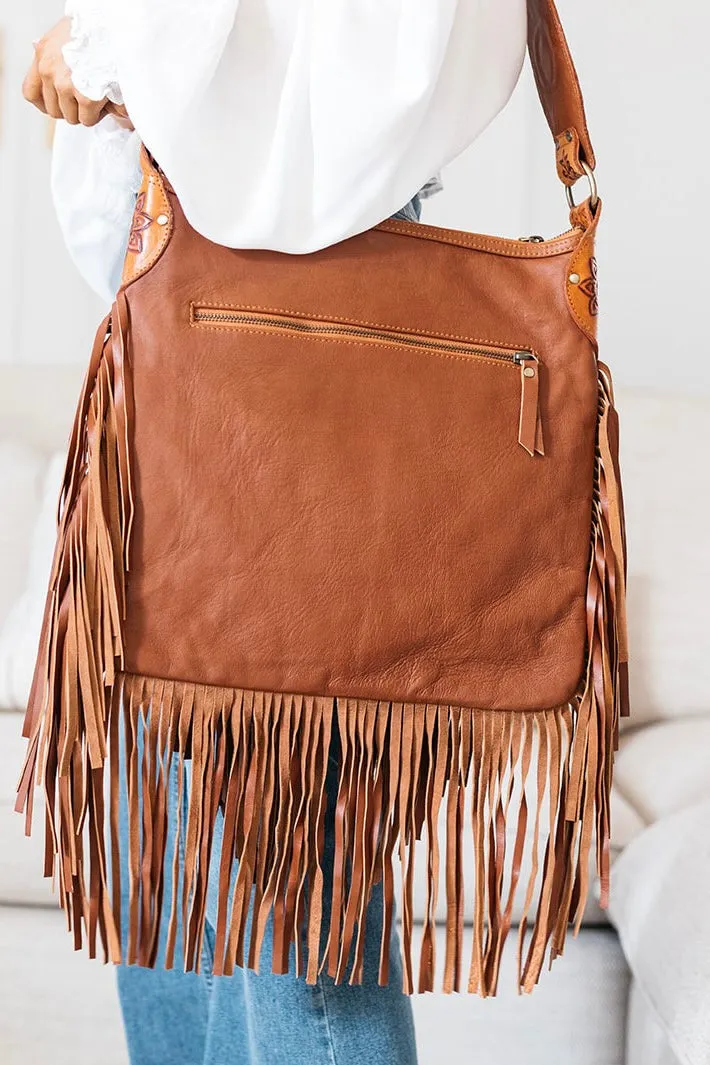 HARMONY FRINGE BAG VINTAGE TAN