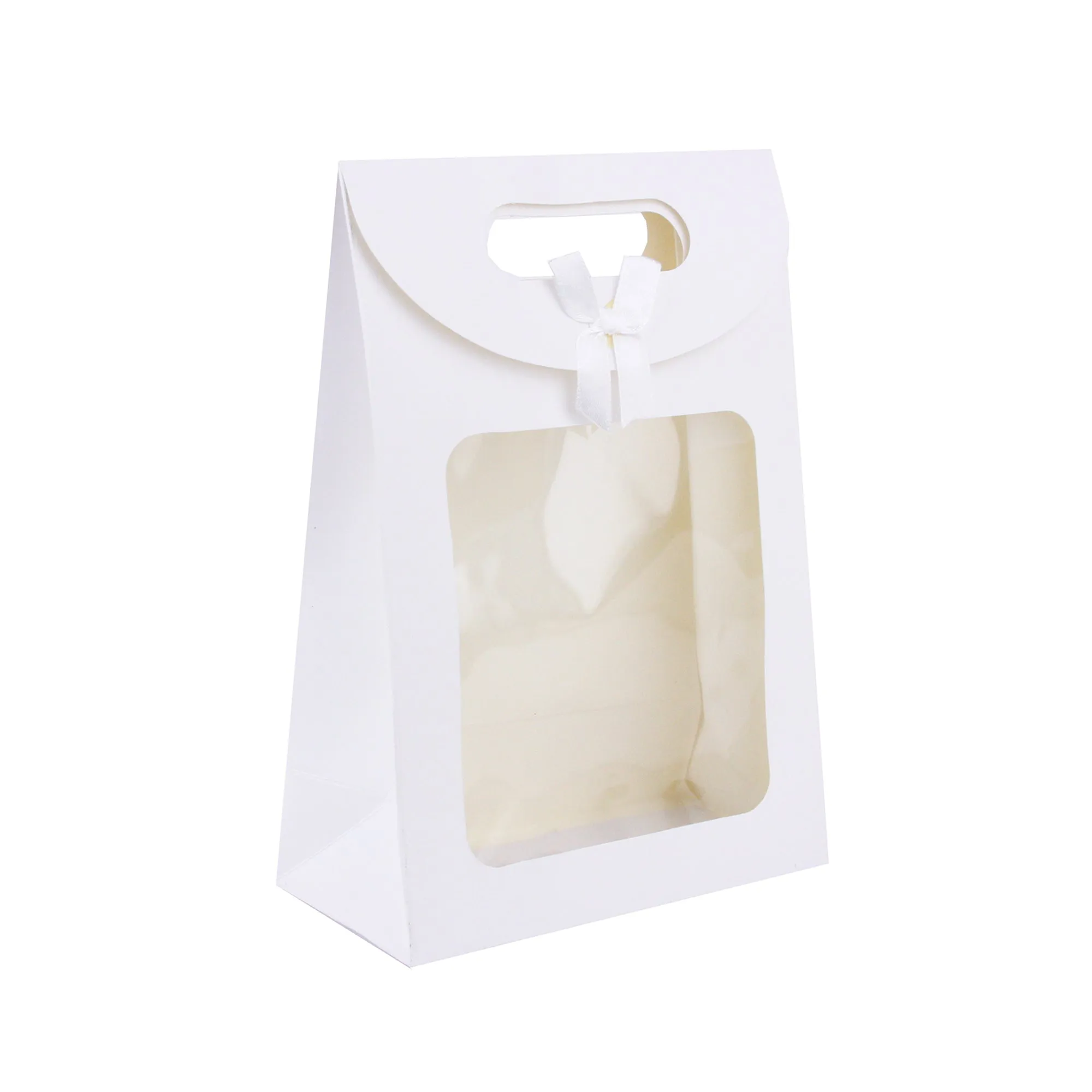 Kraft Gift Box Bags with Bow & Handle - Pack of 12 (Sizes Available)