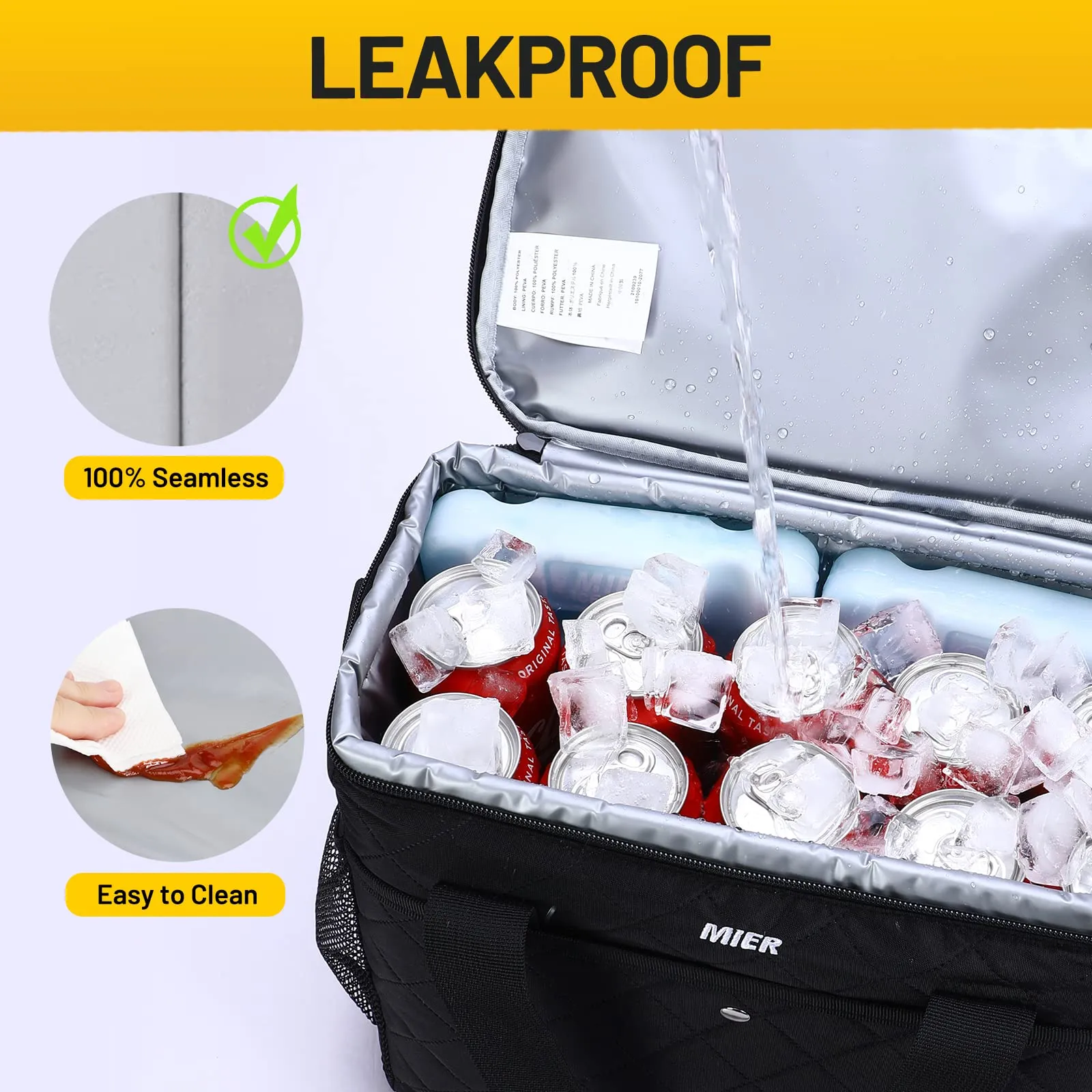 Large Soft Cooler Insulated Lunch Bag Tote for Men Women