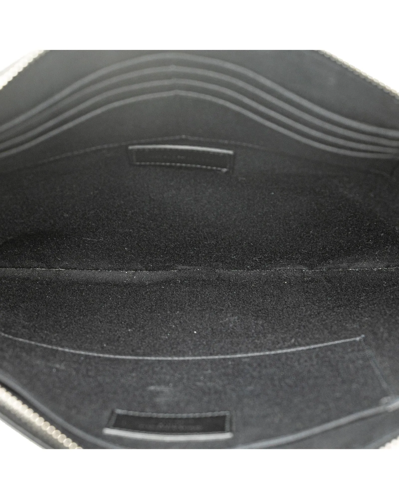 Leather Tablet Pouch with Top Zip and Interior Slip Pockets
