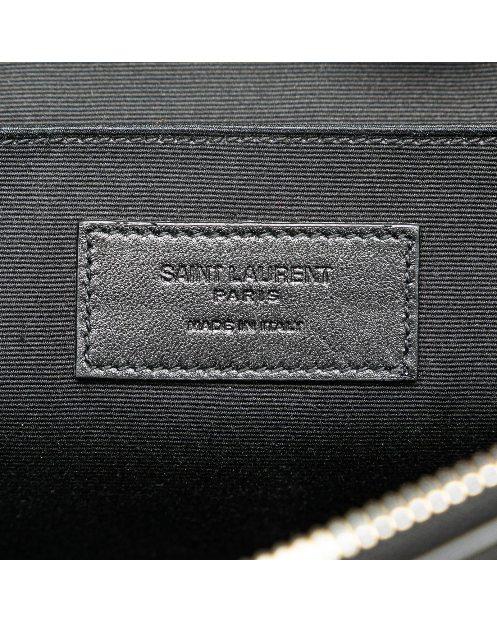 Leather Tablet Pouch with Top Zip and Interior Slip Pockets