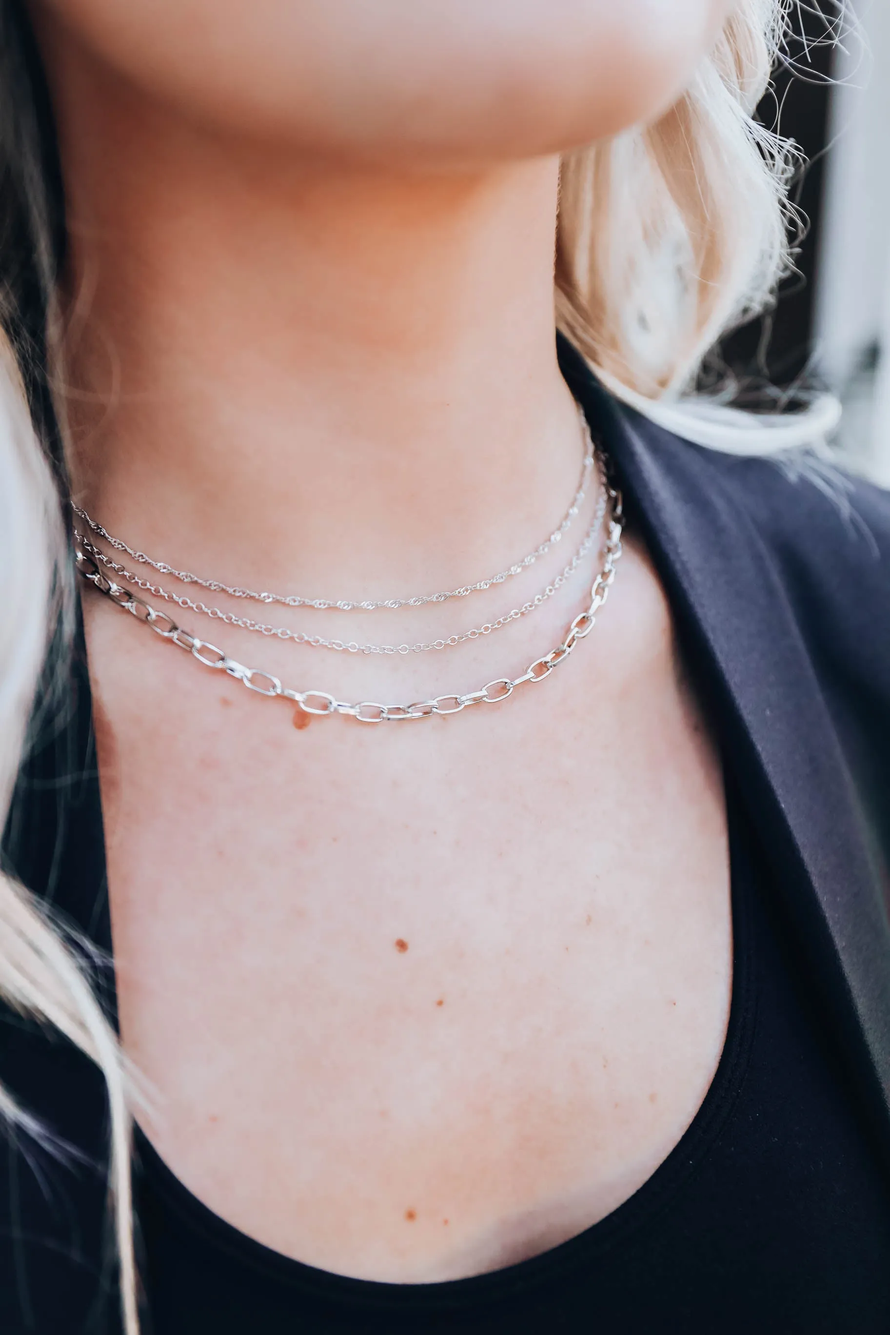Level Up Layered Necklace - Silver
