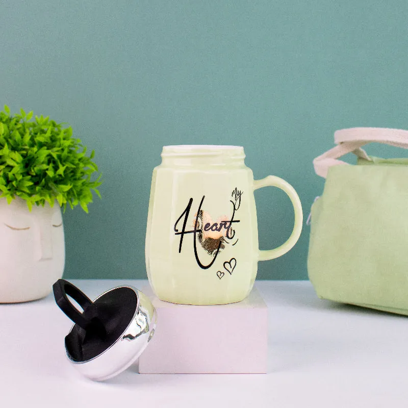 Lime Green Coffee Mug With Lid
