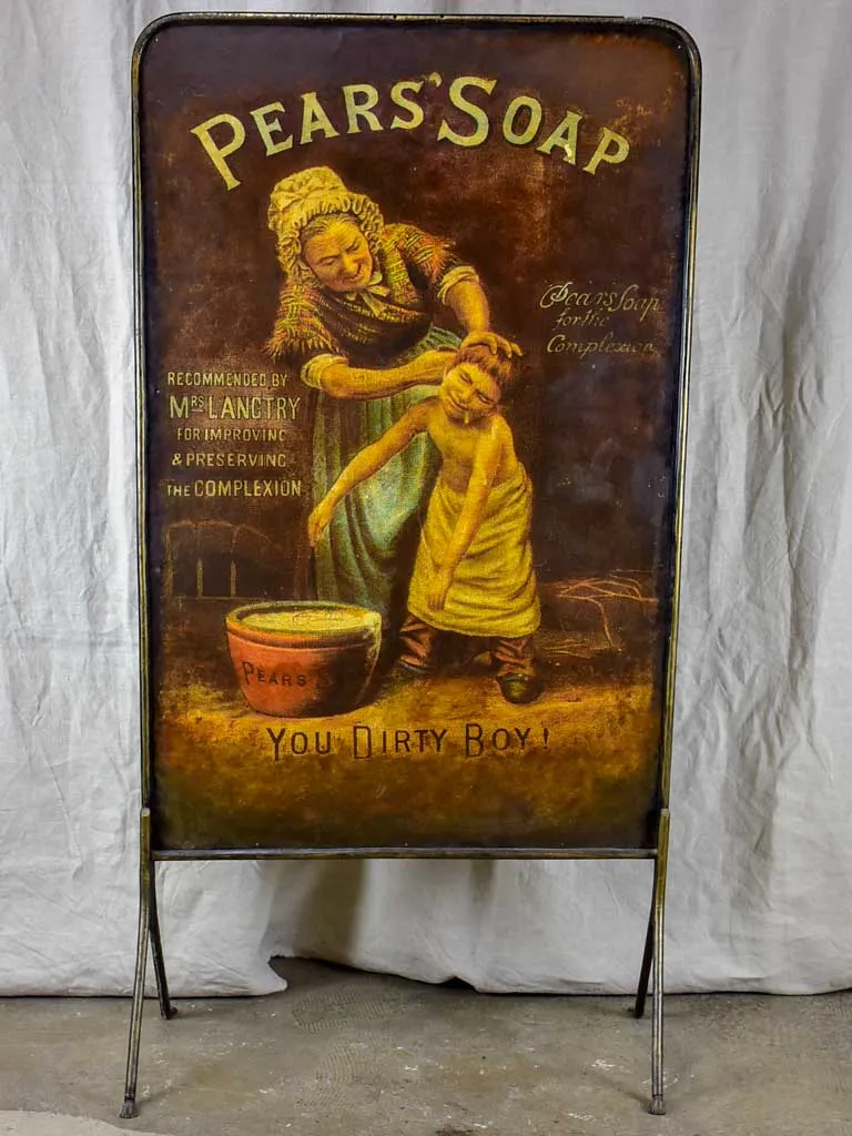 Mid century English Pears Soap metal screen