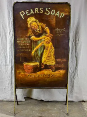 Mid century English Pears Soap metal screen