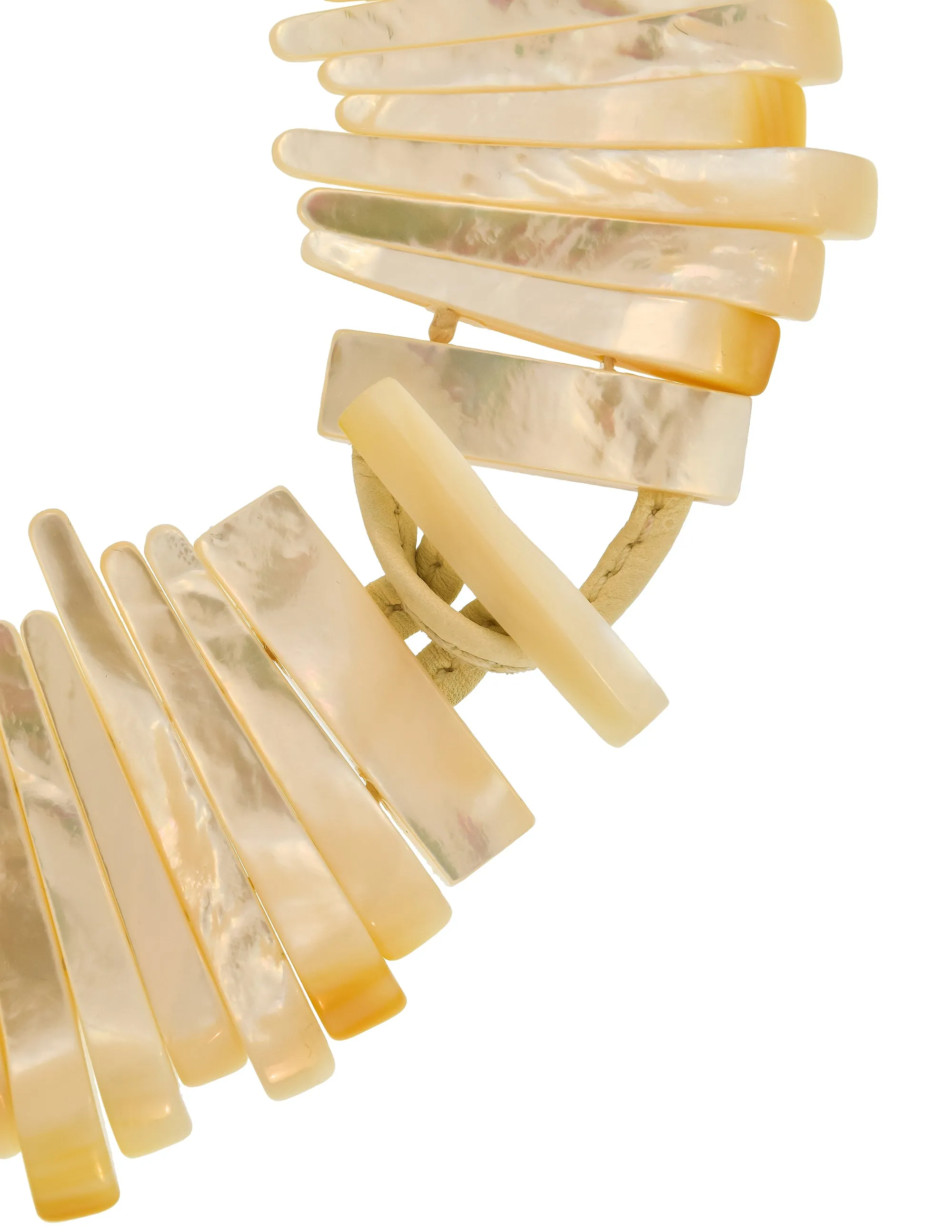 Monies Vintage Exceptional Curved Mother of Pearl Collar Necklace