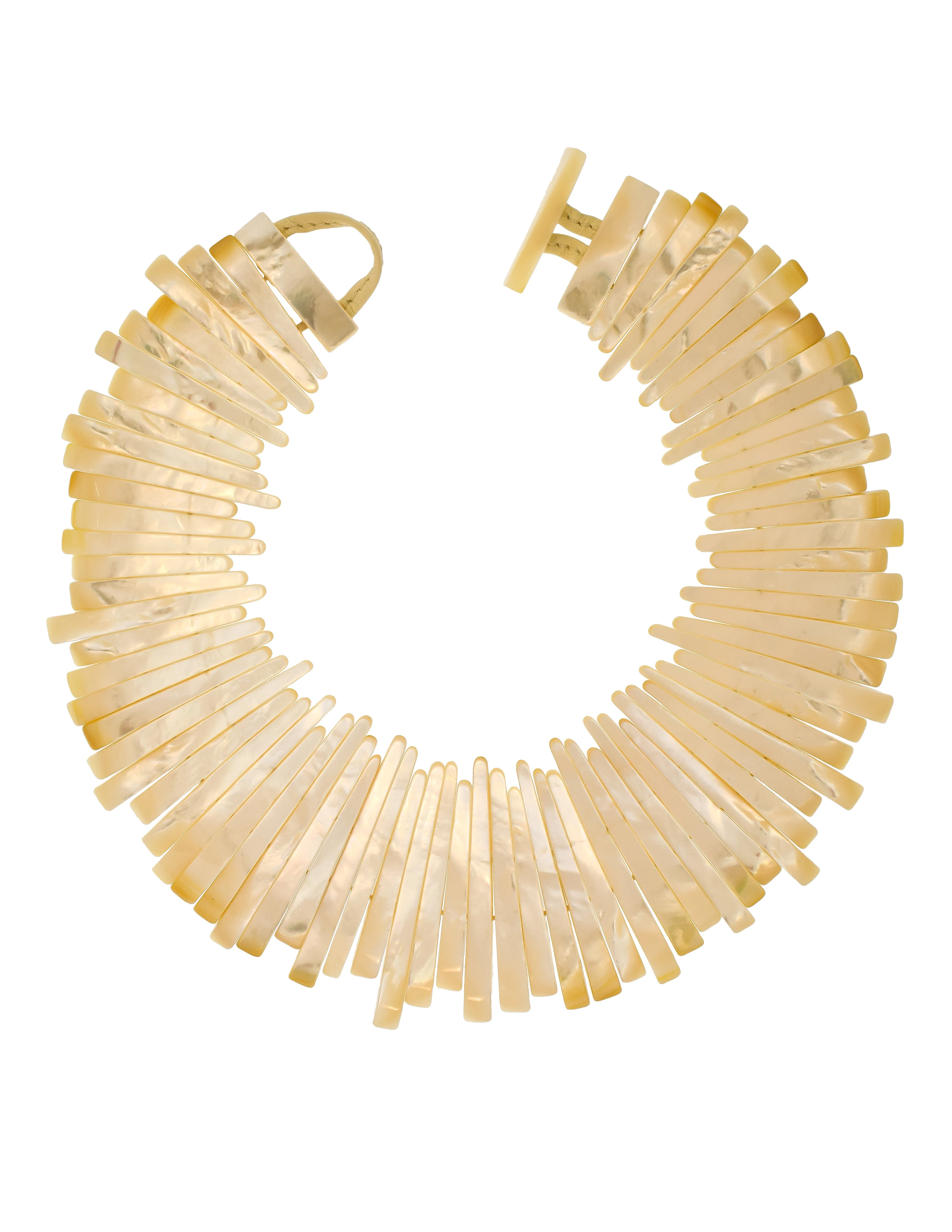 Monies Vintage Exceptional Curved Mother of Pearl Collar Necklace
