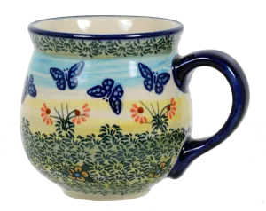 Mug, Belly Mug, 10oz Medium in "Butterflies in Flight" by Manufaktura | K090S-WKM