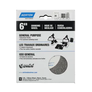 Norton 6 x 1 x 1 In. Gemini Bench and Pedestal Wheel 36 P VBE T01 1 Count