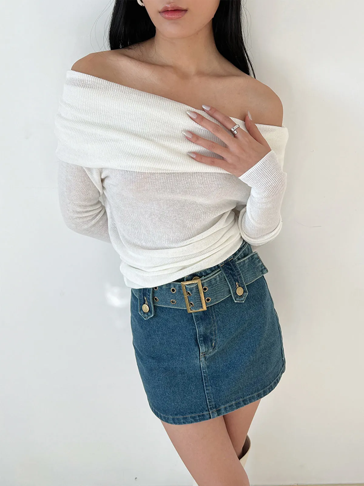 Overfold Charming Off-Shoulder Shirt