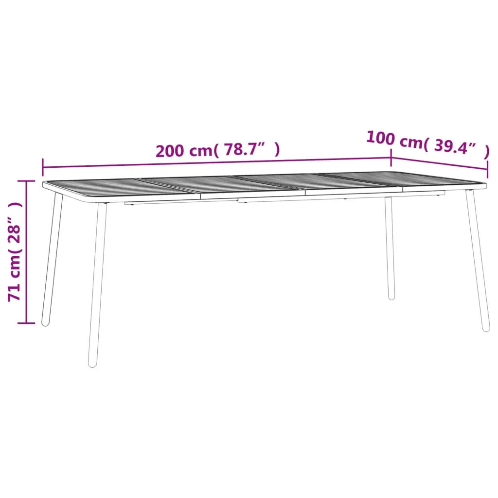 Patio Table Outdoor Patio Dining Table for Lawn Garden Anthracite Steel