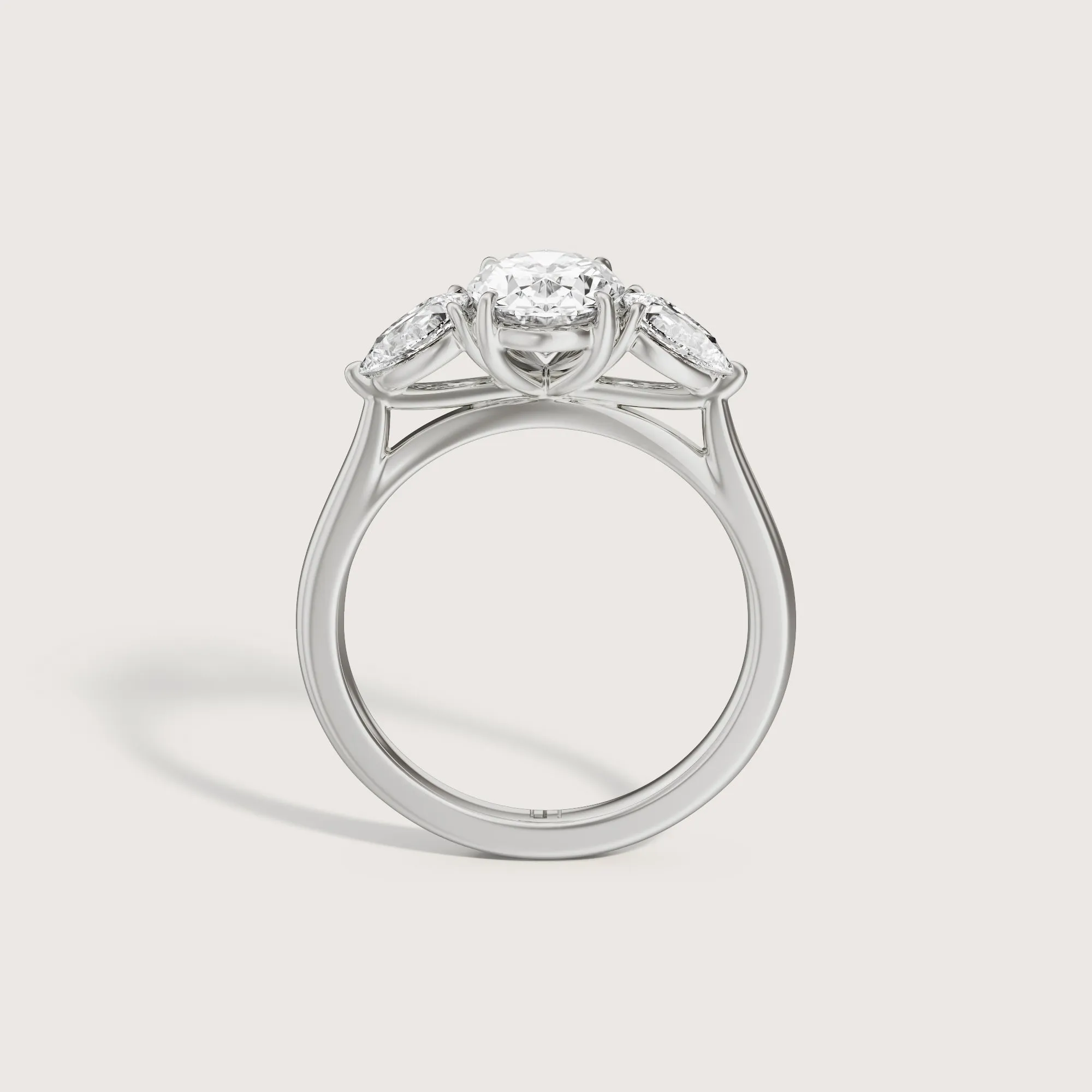 Peony Oval & Pear Side Stone Trilogy