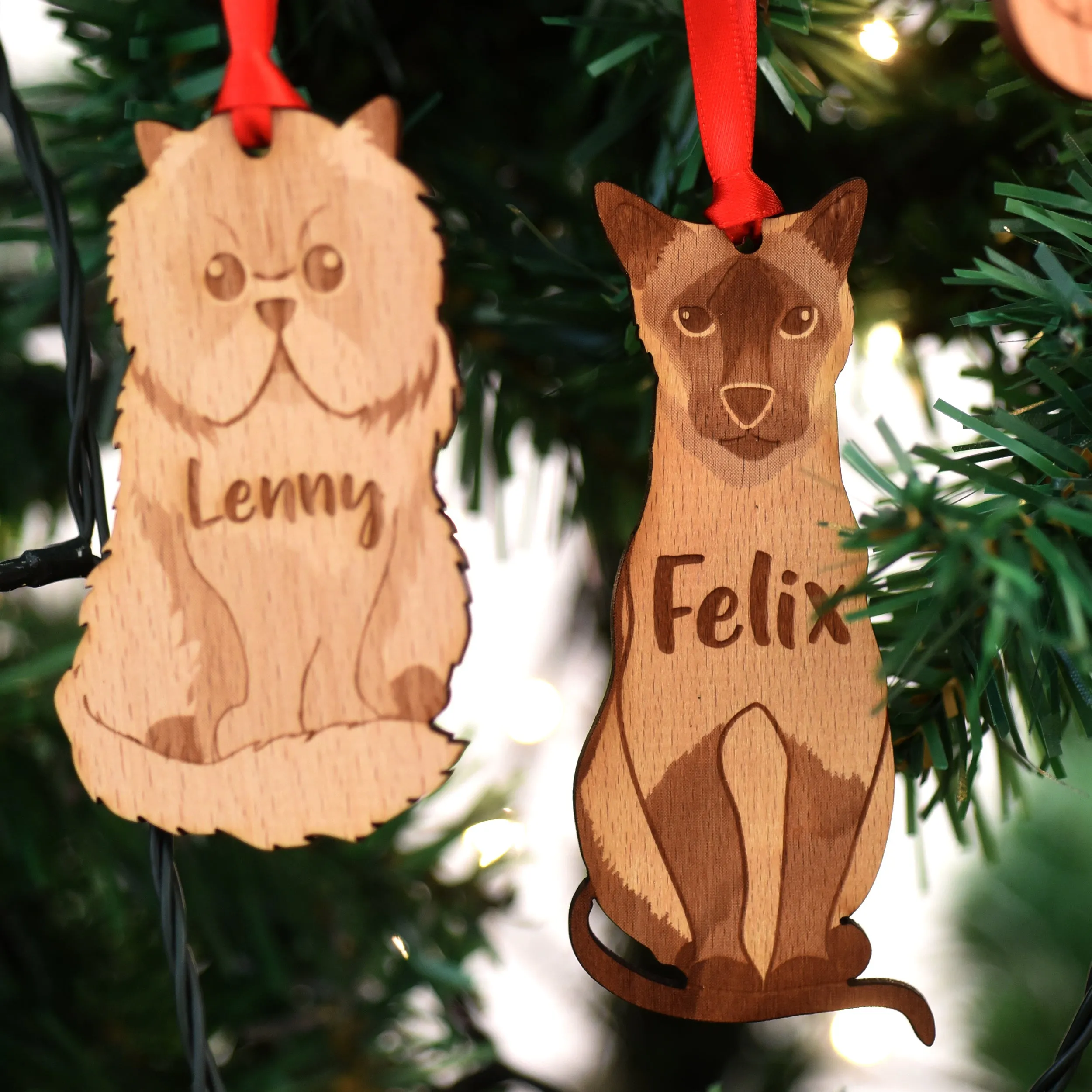 Personalised Cat Breed Wooden Decoration