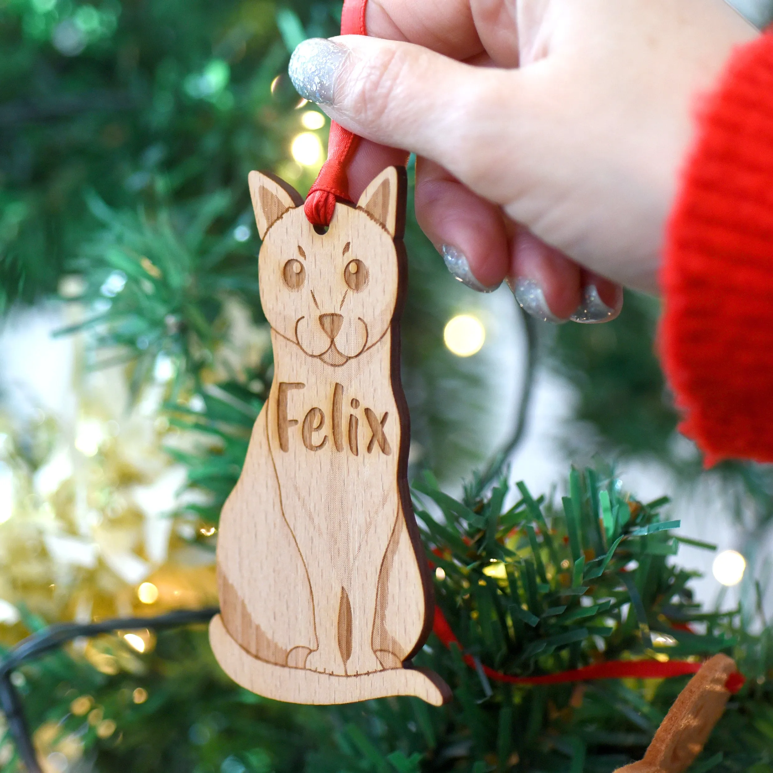 Personalised Cat Breed Wooden Decoration