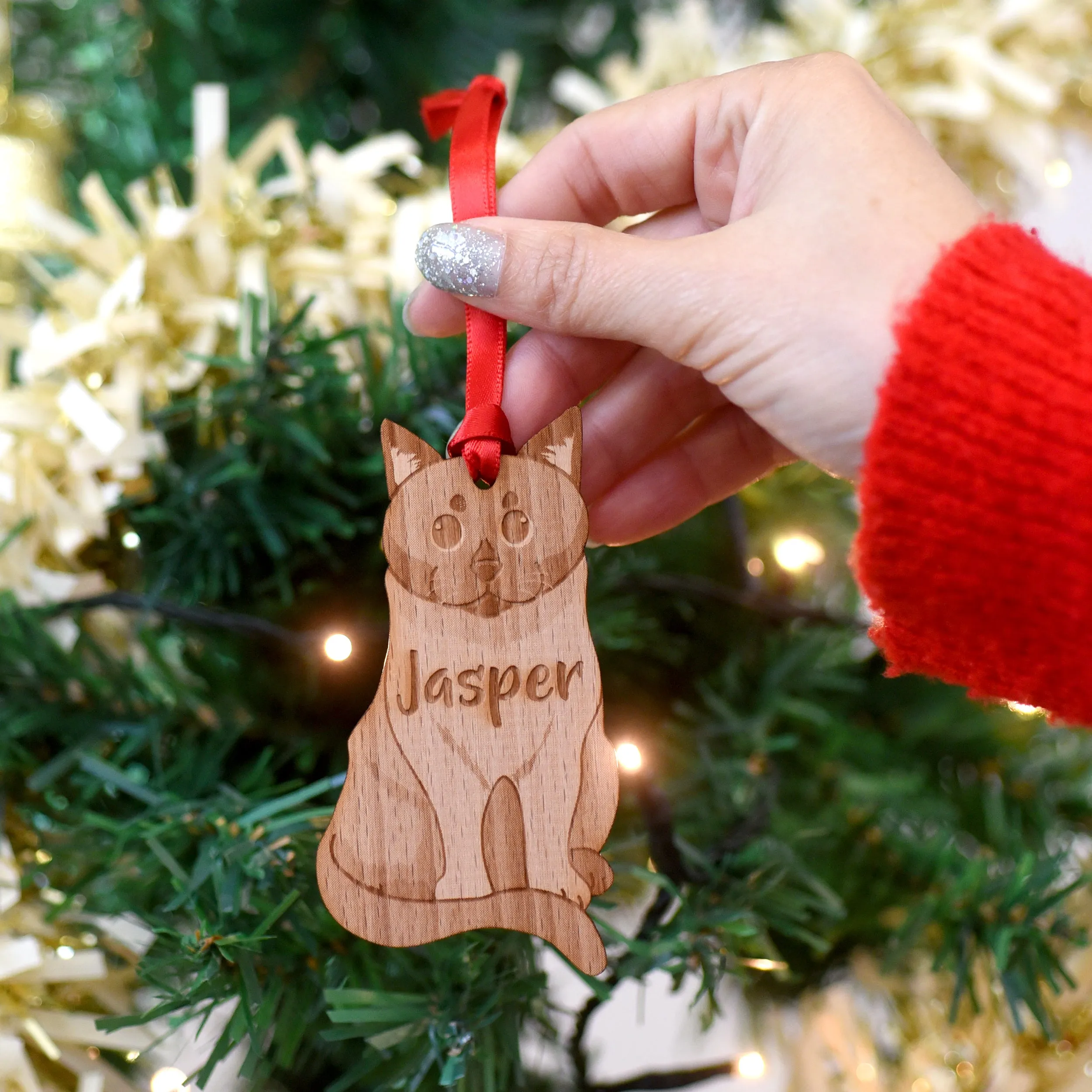 Personalised Cat Breed Wooden Decoration