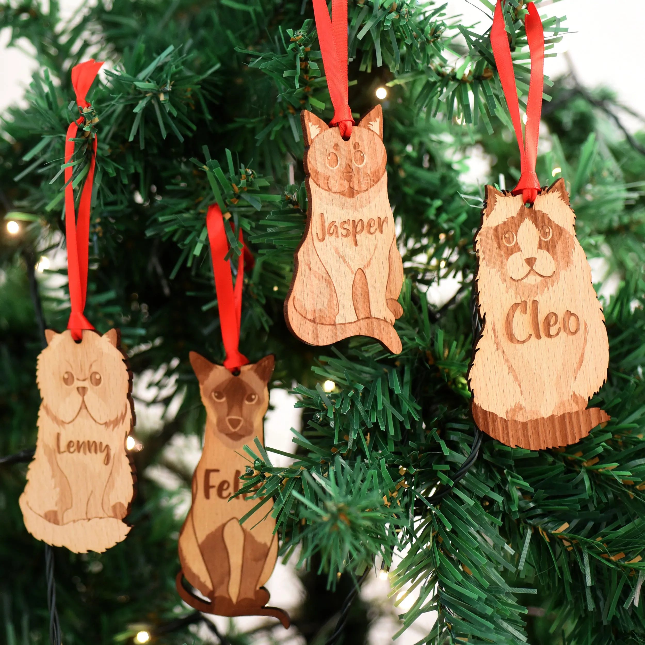 Personalised Cat Breed Wooden Decoration