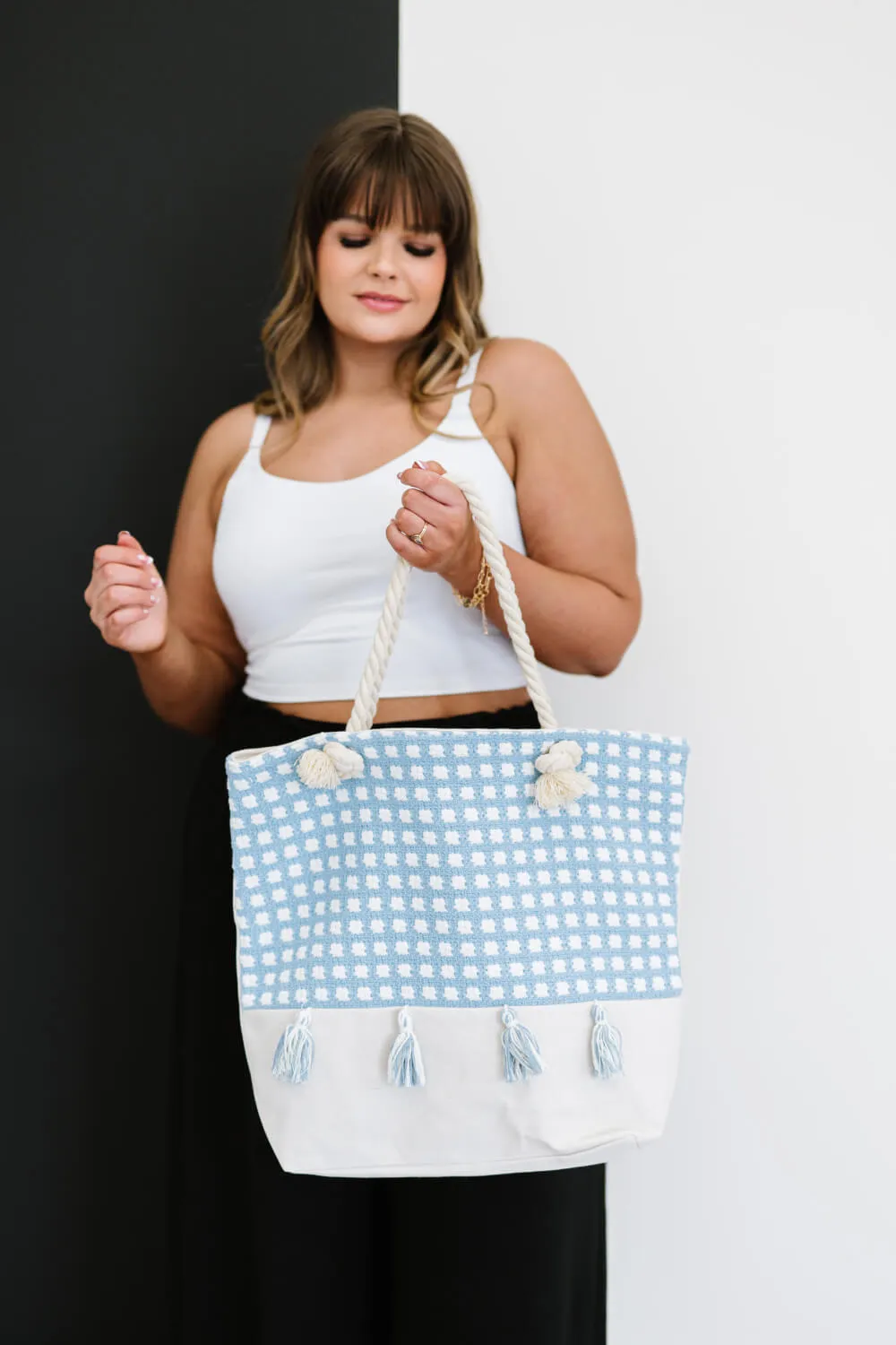 Picnic in the Park Tassel Detail Tote Bag