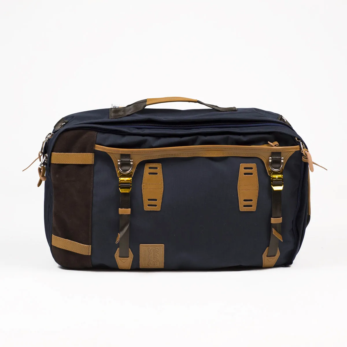 "Potential" backpack / overnighter, navy Cordura and tan leather