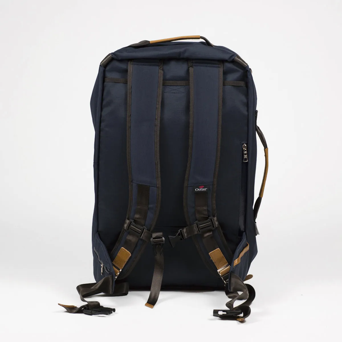 "Potential" backpack / overnighter, navy Cordura and tan leather