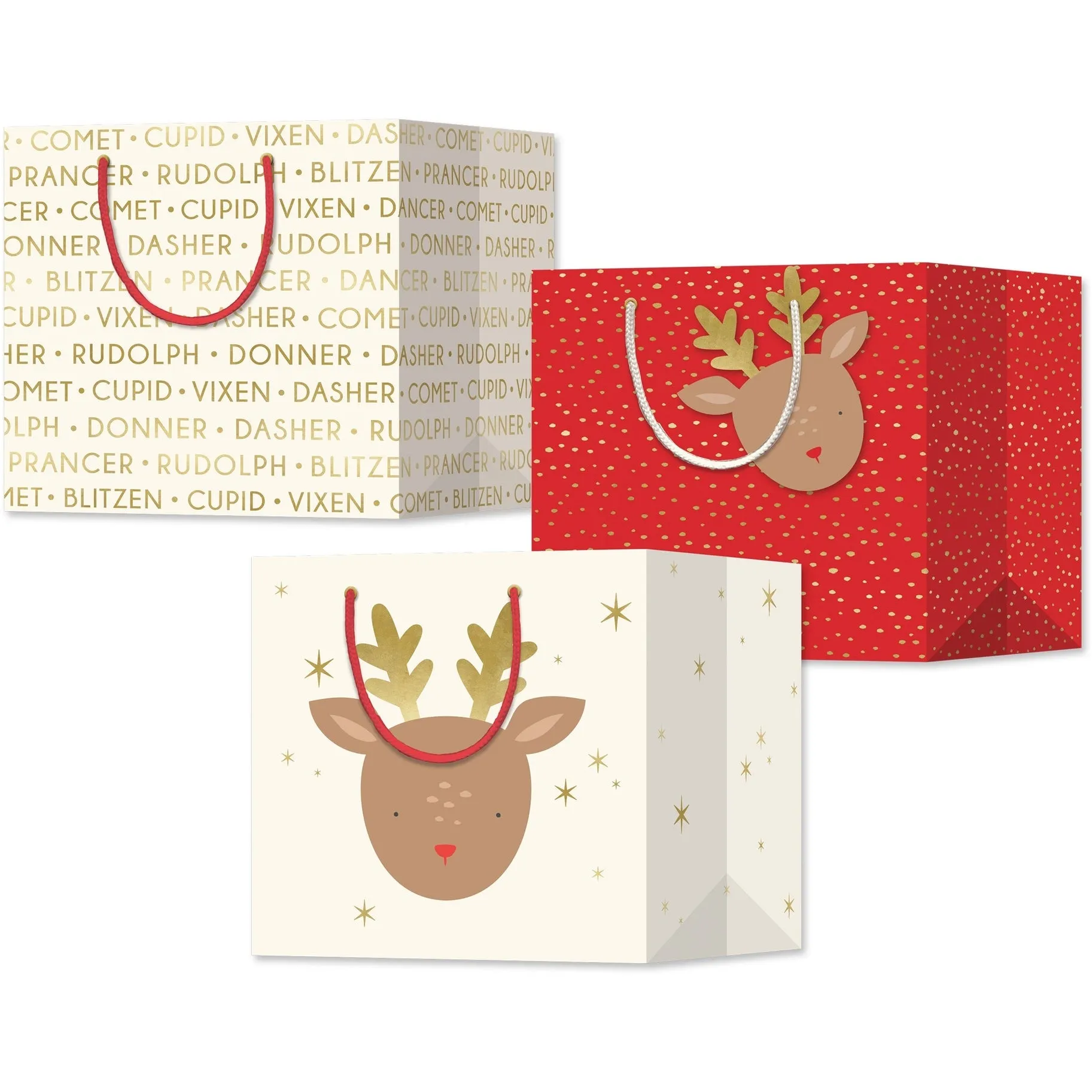 Reindeer Mini Gift Bag Set of 6 S9109
