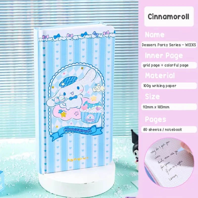 Sanrio Dessert Party Series Weeks Hardcover Grid Journal Notebook