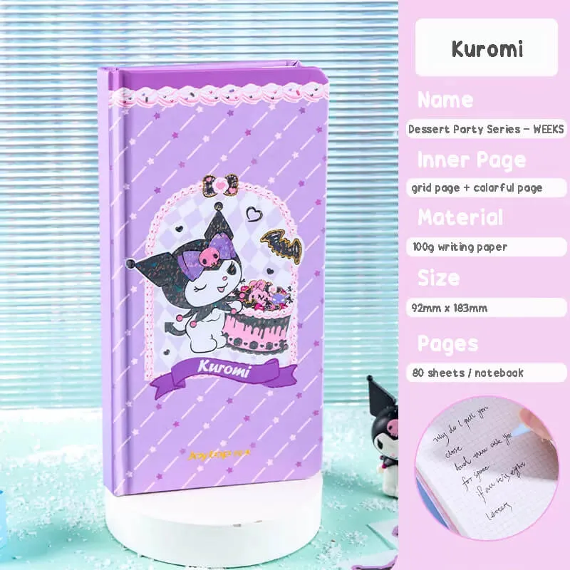 Sanrio Dessert Party Series Weeks Hardcover Grid Journal Notebook