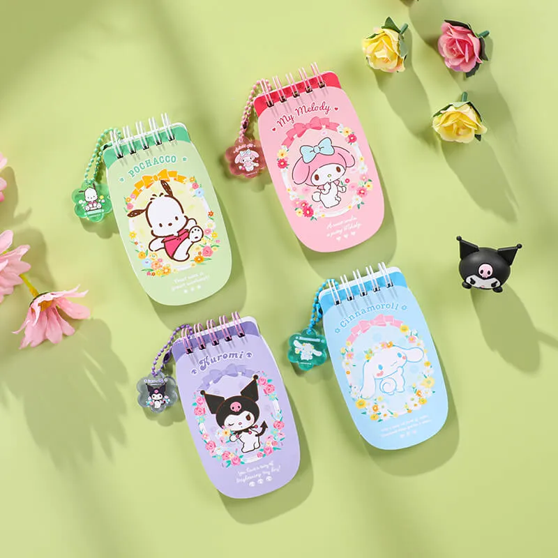 Sanrio Floral Flip Phone Design Tiny Spiral Notebook