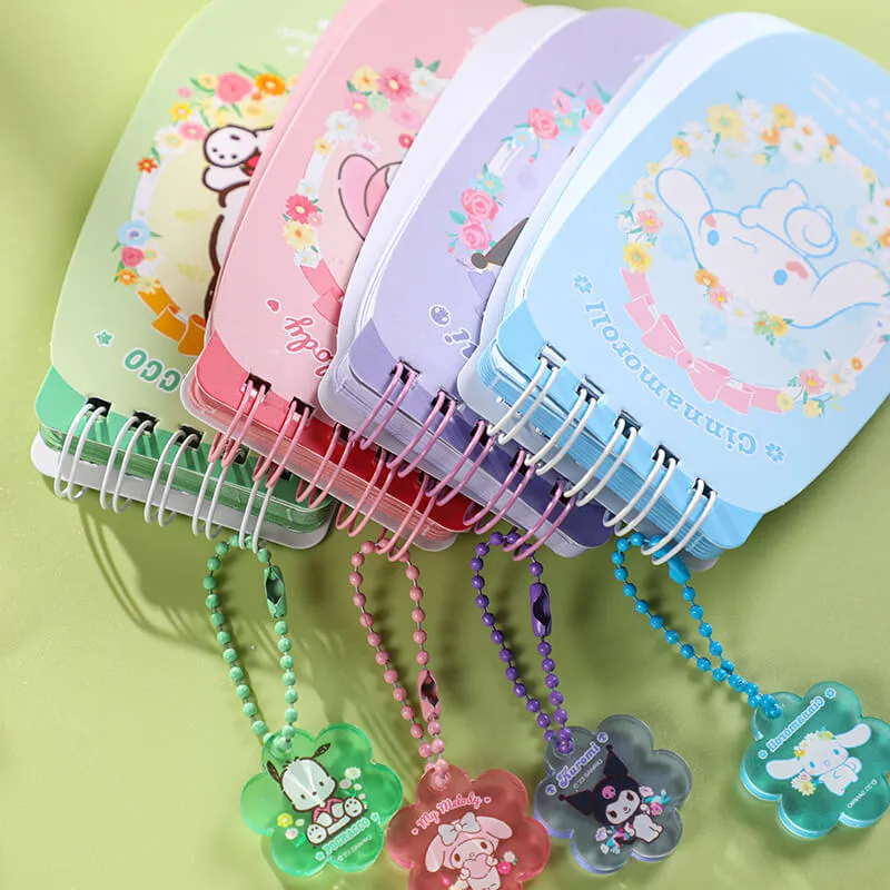 Sanrio Floral Flip Phone Design Tiny Spiral Notebook