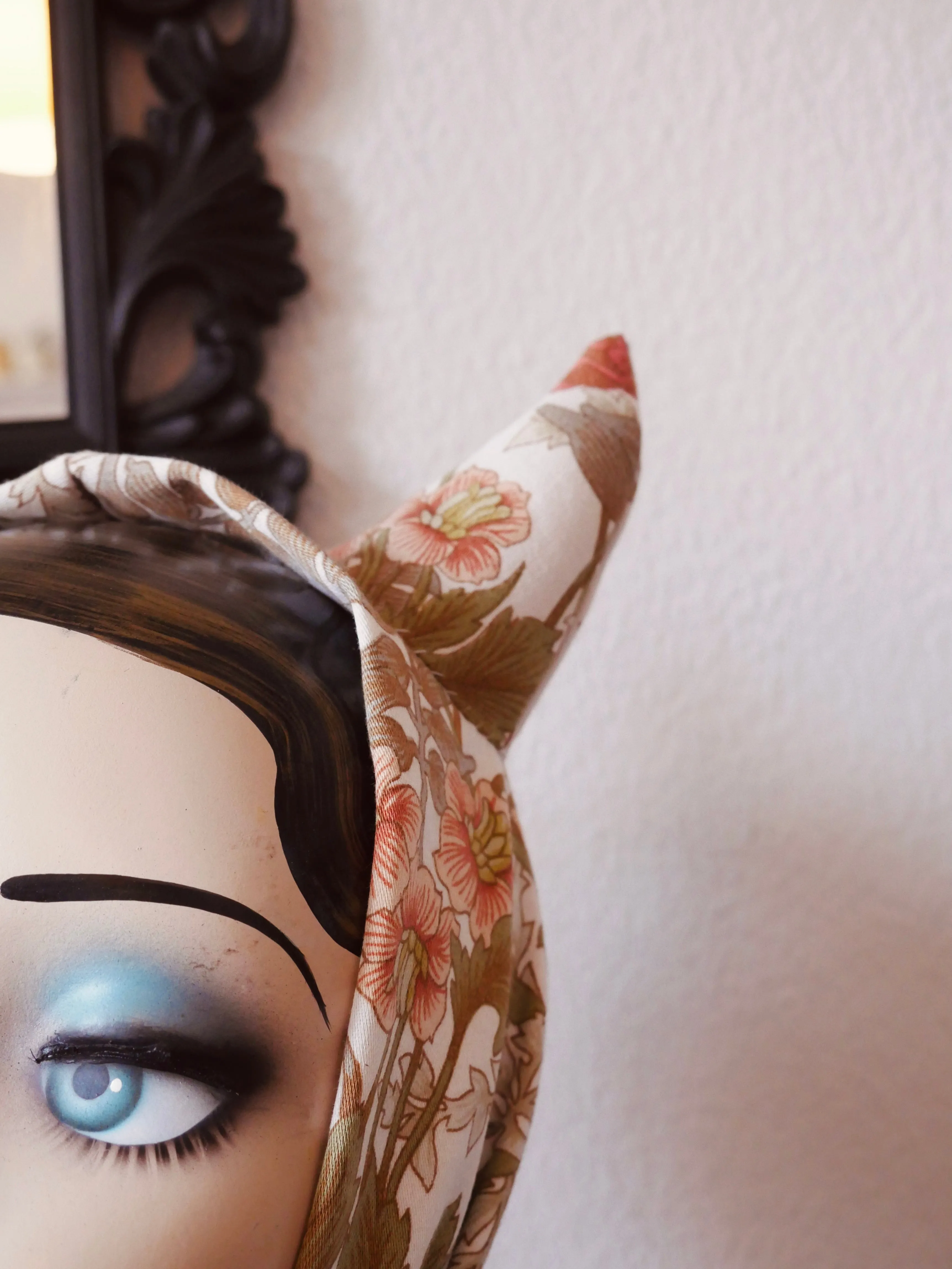 SARAH SPROUT COLLECTION: 
‘Little Devil’ Vintage Devil Horns Headband in Upcycled Autumnal Fabric