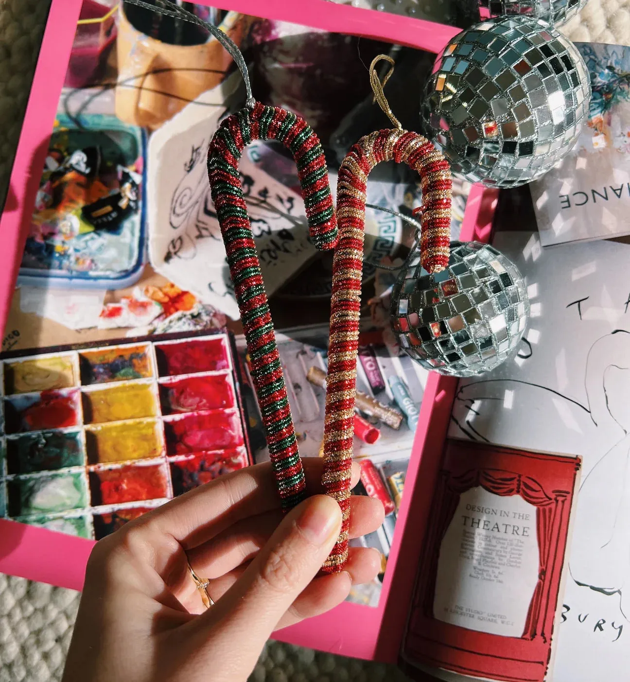 Set of 2 Candy Stick Ornaments