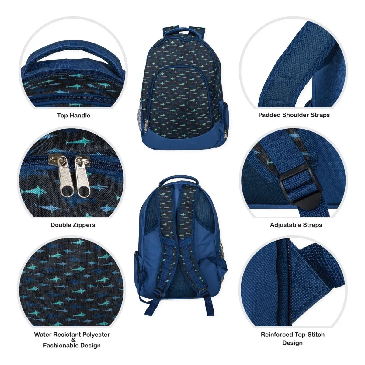 Shark Pattern Backpack & Lunchbag Set