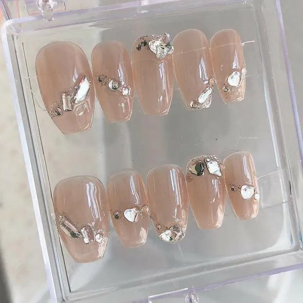 Shiny Nude Diamond Butterfly