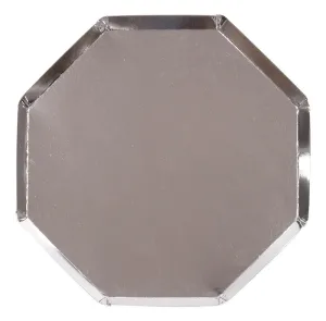 Silver Dinner Plates, Set of 8 Meri Meri Beautiful Basics Silver Foil Paper Plates (10" x 10")