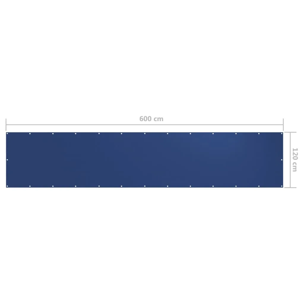 vidaXL Balcony Screen Blue 120x600 cm Oxford Fabric