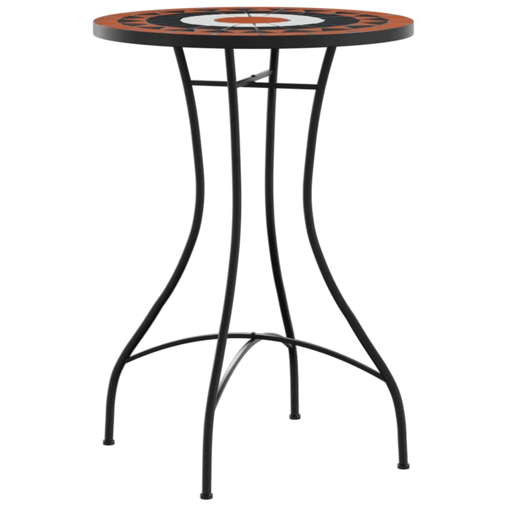 vidaXL Mosaic Bistro Table Terracotta and White Ø50x70 cm Ceramic
