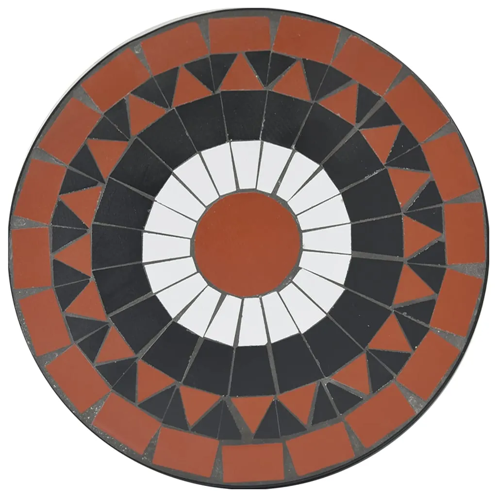 vidaXL Mosaic Bistro Table Terracotta and White Ø50x70 cm Ceramic