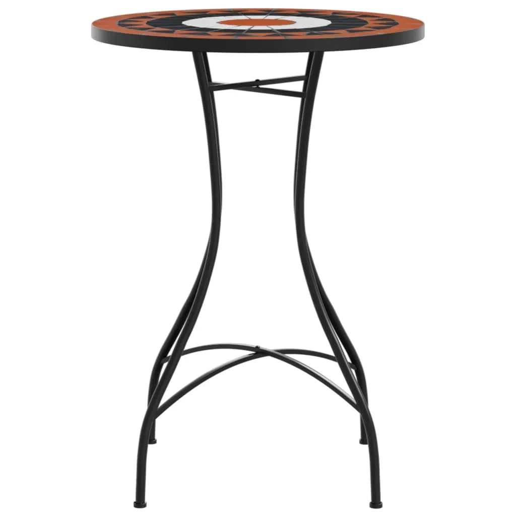 vidaXL Mosaic Bistro Table Terracotta and White Ø50x70 cm Ceramic