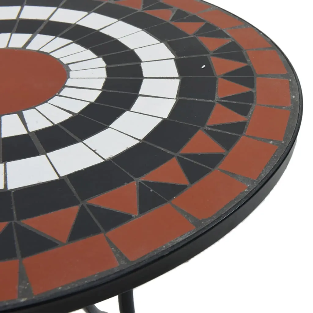 vidaXL Mosaic Bistro Table Terracotta and White Ø50x70 cm Ceramic