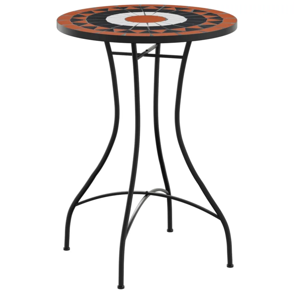 vidaXL Mosaic Bistro Table Terracotta and White Ø50x70 cm Ceramic