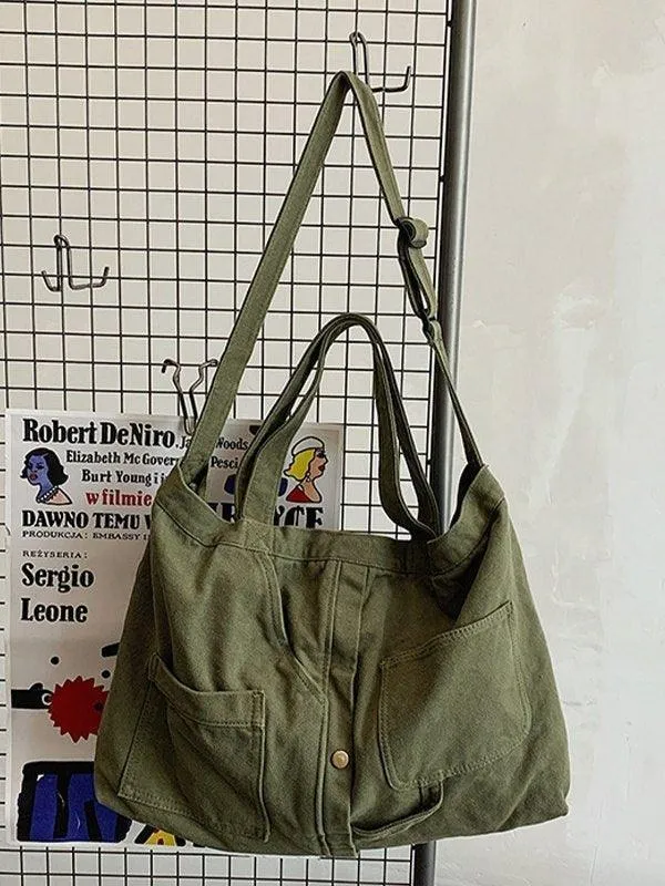 Vintage Wash Large Shoulder Bag
